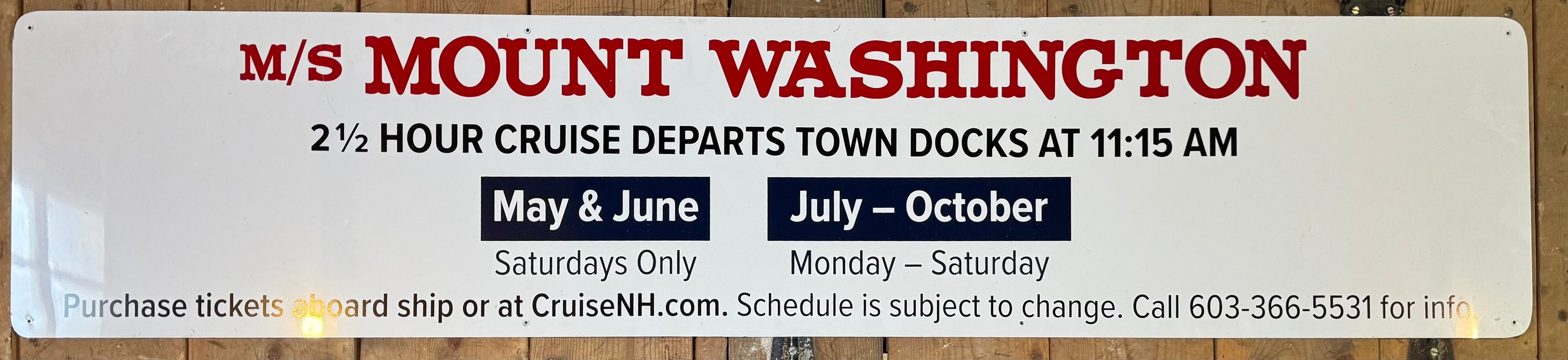 Wolfeboro Departure Sign